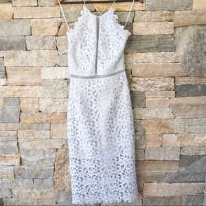 Lace Halter Midi Dress Powder Blue